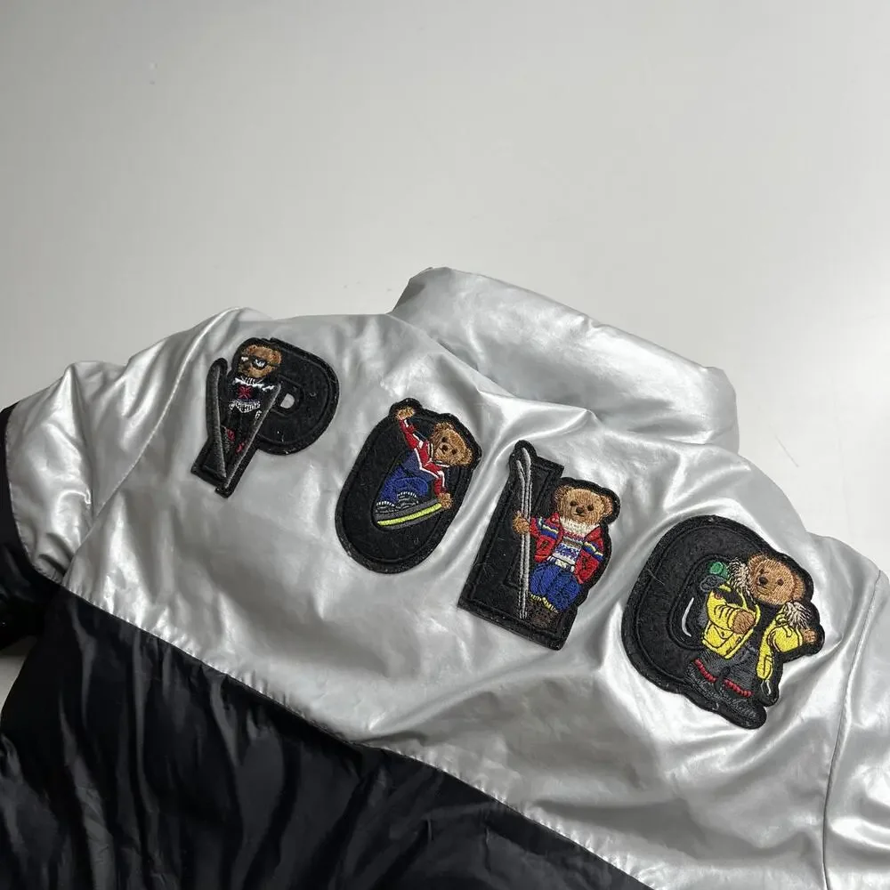 Polo Ralph Lauren Jacket Kids‎ 5 Black Silver Down Puffer Polo Bear Colorblock